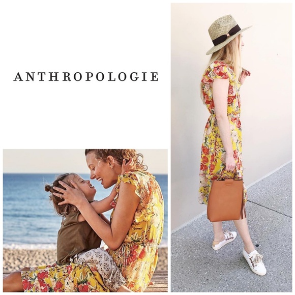 NWT, Anthropologie, Dolan Ellory Floral Silk Dress - Picture 3 of 5